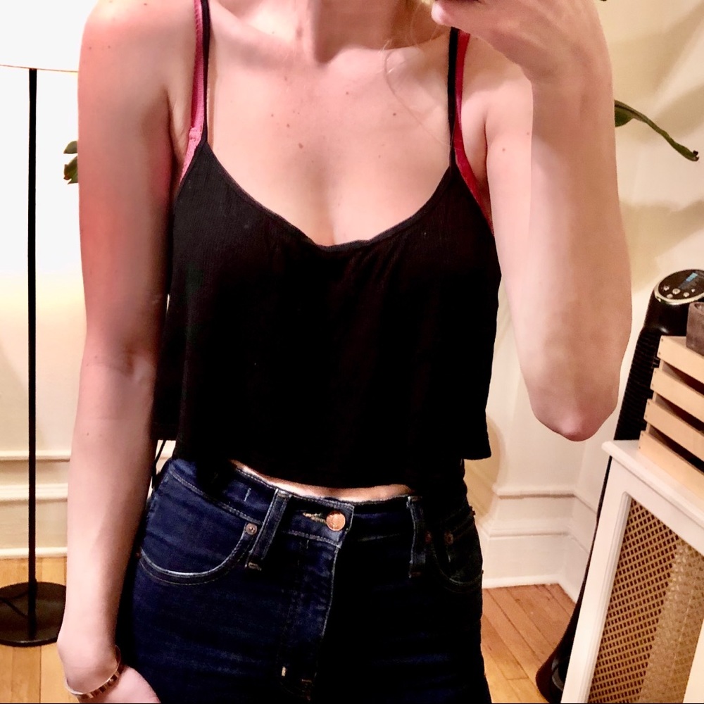 Black topshop cropped tank